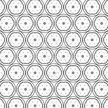 Black white pattern with modern abstract, elementary ornaments.