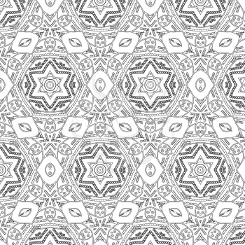 Primitive simple grey retro pattern with lines and circles