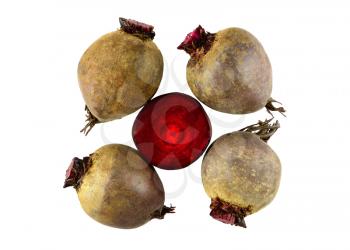 Juicy vegetable beets. Design element isolated on white background