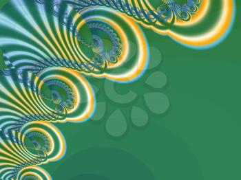 Stylized patterned lace on a green background.