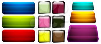 A set of rectangular buttons, in the form of a trapezoid and square glossy.