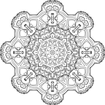 Mandala. Vintage decorative elements. Oriental pattern, vector illustration. Coloring book page. Islam, Arabic, Indian, moroccan spain turkish mystic ottoman motifs