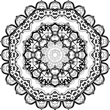 Flower Mandala. Vintage decorative elements. Oriental pattern, vector illustration. Coloring book page. Islam, Arabic, Indian, moroccan spain turkish mystic ottoman motifs