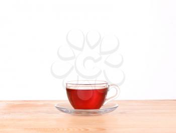 Cup og tea on white wooden background
