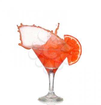 grapefruit cocktail with splashes. Vector illustration