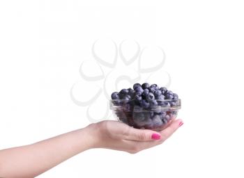 blueberries in a glass