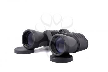 large black binoculars isolated on white