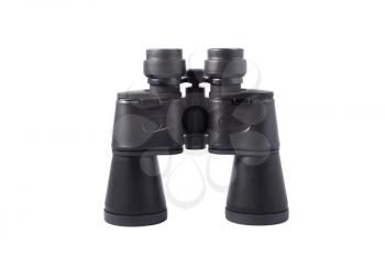 large black binoculars isolated on white