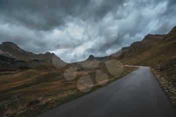 Montenegro, national park Durmitor, mountains and clouds. National mountains park Durmitor in Montenegro - nature travel background