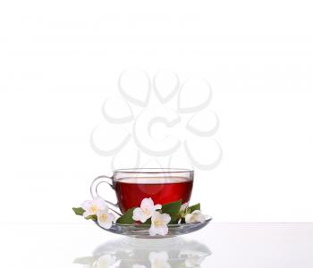 Herbal tea isolated on white background