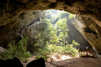 Phraya Nakhon Cave is the most popular attraction is a four-gabled pavilion constructed during the reign of King Rama its beauty and distinctive identity the pavilion at Prachuap Khiri Khan, Thailand