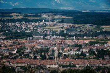 View of Bern, from the main viewing city in the mountains. A popular place for walking and jogging