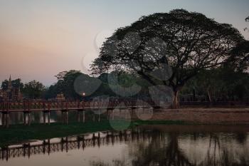 Sukhothai Historical Park, a UNESCO World Heritage Site in Thailand. the old town of Thailand in 800 year ago