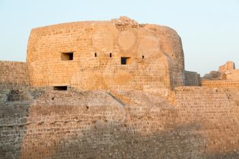 Dusk at the recontructed Bahrain Fort near Manama at Seef, Bahrain