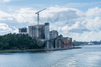 Development of modern apartments and community at Kvarnholmen in Stockholm, Sweden