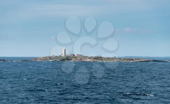 Small rockly islet in the Baltic sea leaving Stockholm in Sweden