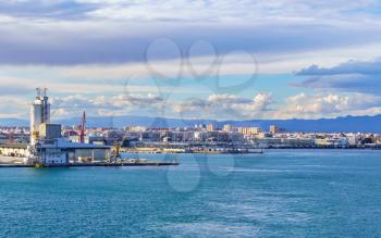 Panorama of the Port of Valencia in Spain
