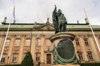 Facade of House of Nobility in Gamla Stan, Stockholm, Sweden