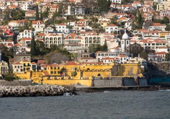 Fortress known as Sao Tiago Fort on the coast by the port of Funchal in Madiera