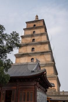 Roof and floors of the temple at the Giant Wild Goose Pagoda in Xi'an