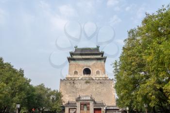 Detail of the Bell tower in Beijing, China