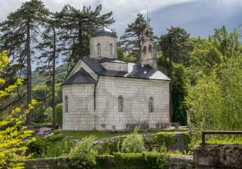 Stone block church near home of King Nikola in Cetinje near Kotor