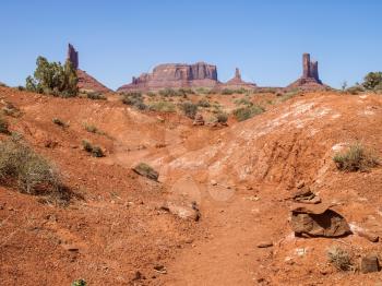 Landscape of the ancient rocks. Monument Valley, Arizona