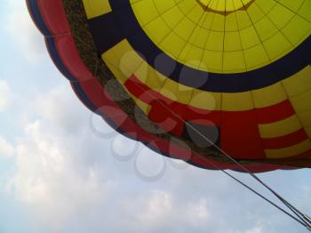 Travel by a balloon. The movement on hot air.
