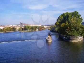 Prague, Czech Republic - August 23, 2016: Attractions of city Prague. Statues and monuments. Historical Buildings