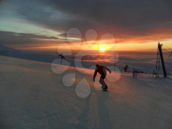 Russia, Volgodonsk - January 18, 2015: SkiingTraining ride on skis Winter sport