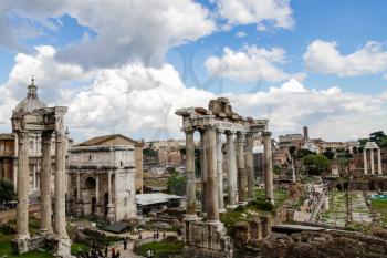 Rome, Italy - June 11, 2012: The eternal city of Rome, Roman streets and buildings, modern and ancient architecture of Rome.