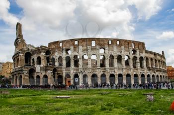 Rome, Italy - June 11, 2012: The eternal city of Rome, Roman streets and buildings, modern and ancient architecture of Rome.