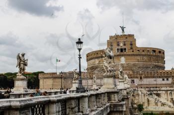 Rome, Italy - June 11, 2012: The eternal city of Rome, Roman streets and buildings, modern and ancient architecture of Rome.