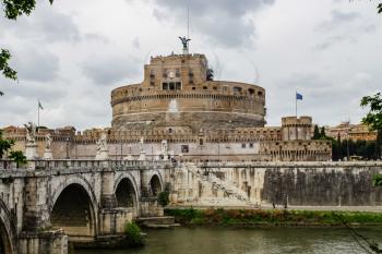 Rome, Italy - June 11, 2012: The eternal city of Rome, Roman streets and buildings, modern and ancient architecture of Rome.