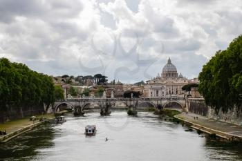 Rome, Italy - June 11, 2012: The eternal city of Rome, Roman streets and buildings, modern and ancient architecture of Rome.