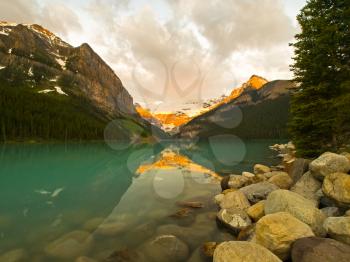 Lake in the mountains of Canada, pristine nature. Canadian landscape.