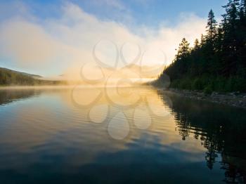 Lake in the mountains of Canada, pristine nature. Canadian landscape.