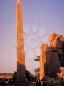 Giza, Egypt - May 23, 2017: People near the sights of Egypt. Tour of the ruins of ancient Egypt.