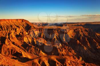 Fish River canyon- the second largest canyon in the world, South Namibia 
