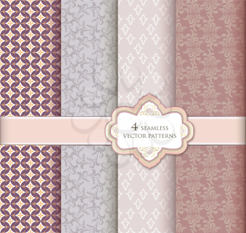 Seamless pattern set in vintage style. Abstract vector texture. Geometric backgrounds collection. 