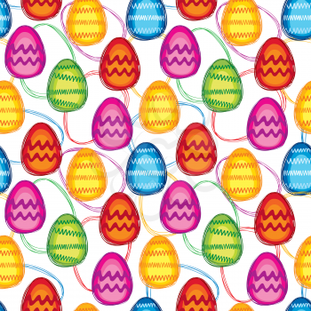 Easter eggs sign seamless pattern. Easter greeting card background