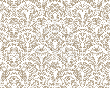 Abstract seamless pattern. Geometric texture. Floral swirl ornamental background.