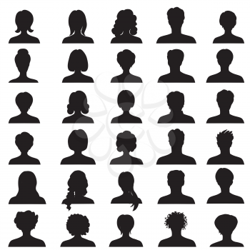 Avatar collection. People profile silhouettes
