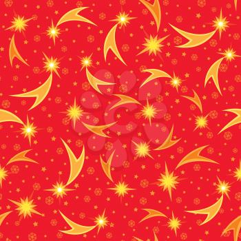 Abstract holiday seamless pattern. Christmas star background. Firework splash and snow ornament