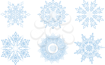 Sow ison set. Snowflake winter holiday lacy sign. Greeting card decor
