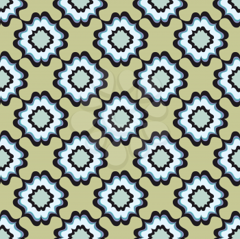 Seamless line pattern. Abstract floral ornament. Geometric texture