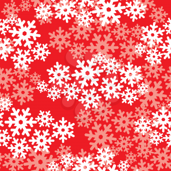 Snow seamless pattern. Snowflake texture. Snowfall holiday background. Christmas ornament.