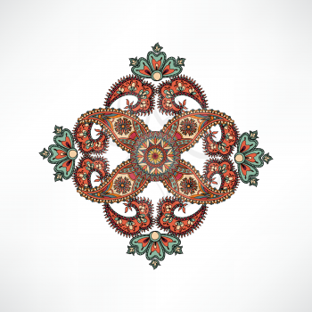Tracery of mandalas for textile. Arabic ornament background Oriental mandala ethnic amulet Abstact floral geometric pattern Geometric circle element for holiday, kaleidoscope, medallion, yoga, india, 
