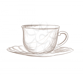 Cup isolated. Hand drawn sketch