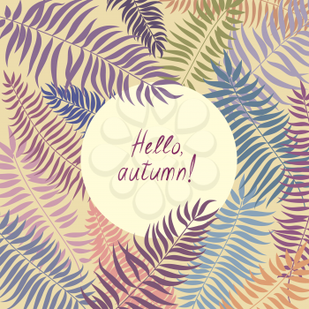Autumn background with leaves. Back to school leaf border wirh copy space, vector illustration